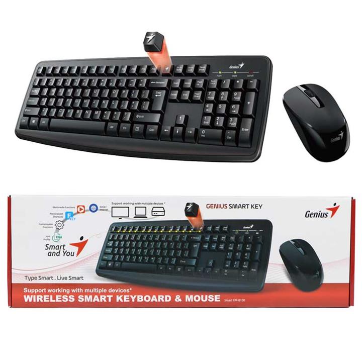 موس و کیبورد بی سیم Genius KM-8100 Genius KM-8100 Wireless Keyboard and Mouse